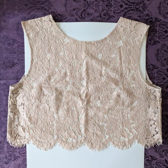 BHLDN Jenny Yoo Cleo Lace Shell Overlay Top NWOT - Picture 7 of 16